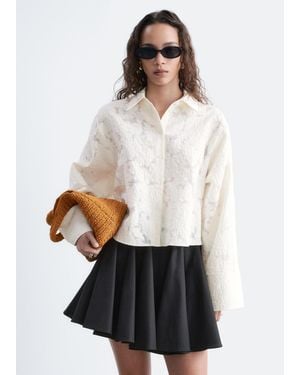 & Other Stories Relaxed Jacquard Blouse - White