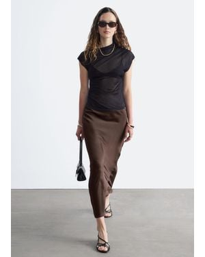 & Other Stories Satin Maxi Skirt - Brown