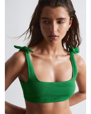 & Other Stories Textured Bikini Briefs - Green