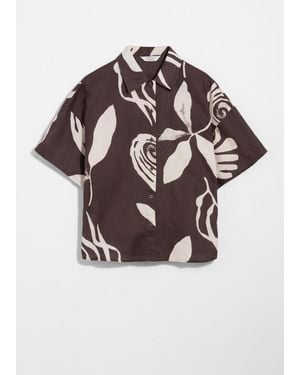 & Other Stories Oversized Linen Shirt - Brown