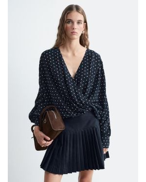 & Other Stories Wrap-Front Blouse - Blue