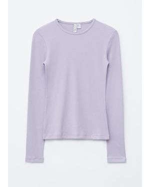 & Other Stories Ribbed Long-Sleeve Top - Purple