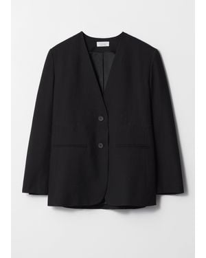 & Other Stories Collarless Blazer - Black