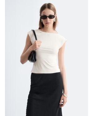 & Other Stories Fitted Open-Back T-Shirt - White