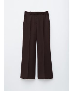 & Other Stories Flared Press-Crease Wool Trousers - Black