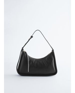 & Other Stories Leather Shoulder Bag - Black