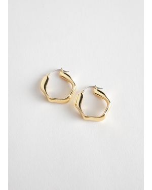 & Other Stories Wavy Hoop Earrings - White