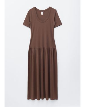 & Other Stories Robe Longue En Jersey - Marron