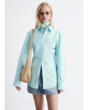 & Other Stories Tapered Cotton Shirt - Blue