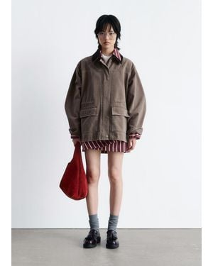 & Other Stories Cord-Collar Denim Jacket - Natural