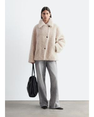 & Other Stories Wool-Blend Faux-Fur Jacket - Natural