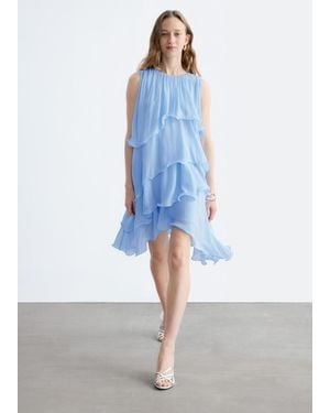 & Other Stories Sleeveless Frill Mini Dress - Blue