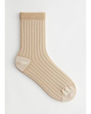 & Other Stories Glitter Rib Socks - Natural