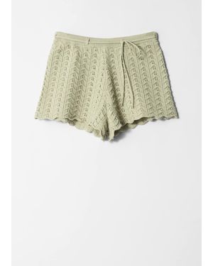& Other Stories Pointelle-Knit Shorts - Natural