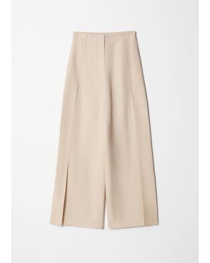 & Other Stories Wide-Leg Side-Slit Trousers - Natural