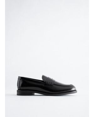 & Other Stories Leather Penny Loafers - White
