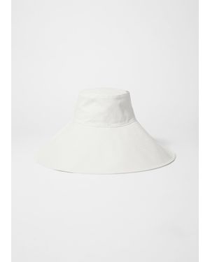 & Other Stories Wide-Brim Cotton Sun Hat - White