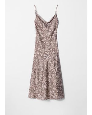 & Other Stories Satin Slip Midi Dress - Natural
