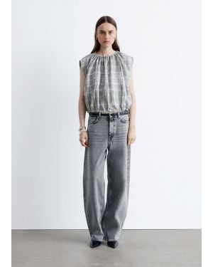 & Other Stories Drawstring Silk Top - White
