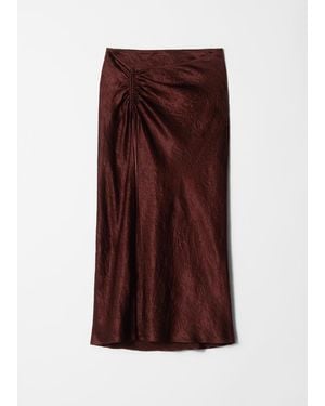 & Other Stories Drawstring Satin Midi Skirt - Purple