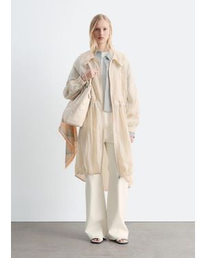 & Other Stories Drawstring Parka Coat - Natural