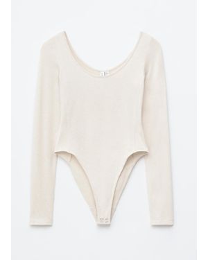 & Other Stories Scoop-Neck Bodysuit - White
