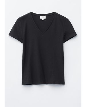 & Other Stories T-Shirt Col En V En Coton - Noir