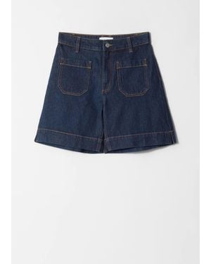 & Other Stories High-Waist Denim Shorts - Blue