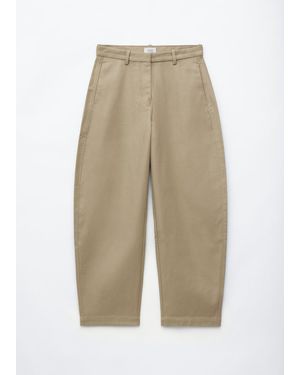 & Other Stories Cotton Twill Barrel Leg Pants - Natural