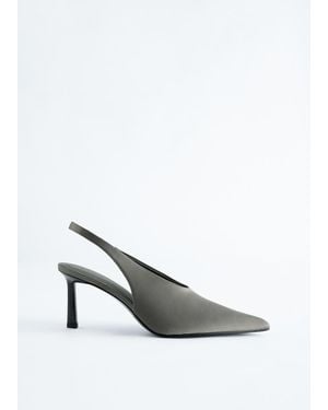 & Other Stories Satin Slingback Court Shoes - Black