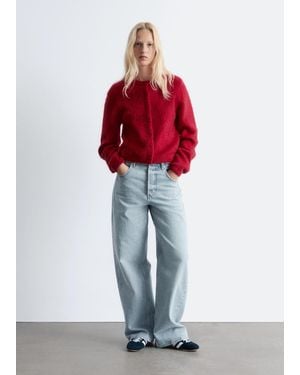 & Other Stories Brushed Knitted Cardigan - Red