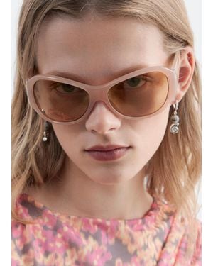 & Other Stories Oversized Curved Sunglasses - White