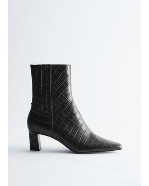 & Other Stories Pointed-Toe Ankle Boots - Black