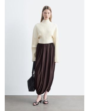 & Other Stories Twisted Drape Balloon Skirt - White
