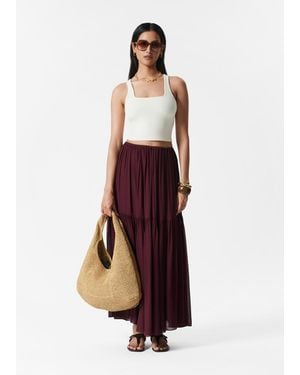& Other Stories Chiffon Tiered Maxi Skirt