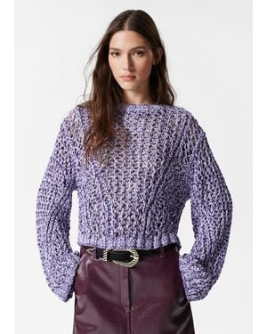 & Other Stories Pull En Maille Ajourée - Violet
