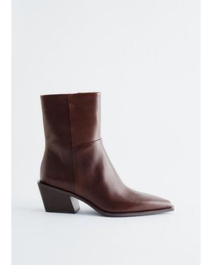 & Other Stories Sleek Leather Cowboy Boots - Black
