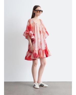 & Other Stories Ruffle Mini Dress - Red