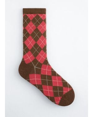 & Other Stories Harlequin Pattern Socks - Red