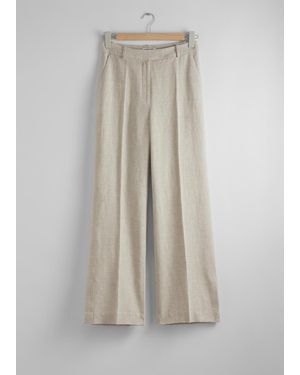& Other Stories Tailored Linen Pants - White