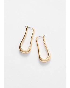 & Other Stories Elongated Bell Hoop Earrings - Natural