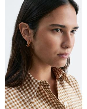 & Other Stories Crystal Hoop Earrings - Brown