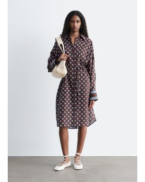 & Other Stories Printed Silk-Cotton Midi Dress - White