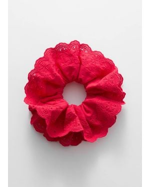 & Other Stories Broderie Anglaise Scrunchie - Red