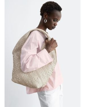 & Other Stories Braided Leather Tote - Natural