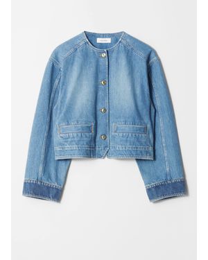 & Other Stories Cropped Denim Jacket - Blue