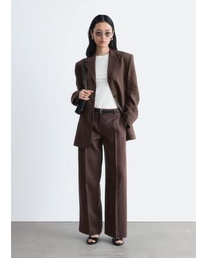& Other Stories Tailored Linen Pants - White