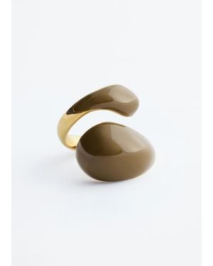 & Other Stories Double-Twist Sculptural Ring - White