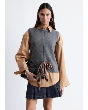 & Other Stories Knitted Jumper Vest - Blue