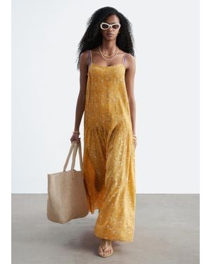 & Other Stories Pleated Bodice Maxi Dress - Yellow